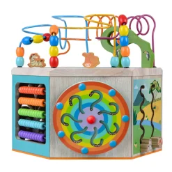 Kids Teamson Kids Preschool Play Lab 7-in-1 Large Activity Station, Natural