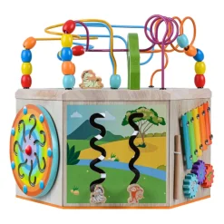 Kids Teamson Kids Preschool Play Lab 7-in-1 Large Activity Station, Natural