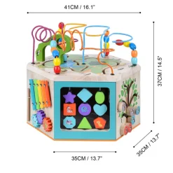 Kids Teamson Kids Preschool Play Lab 7-in-1 Large Activity Station, Natural