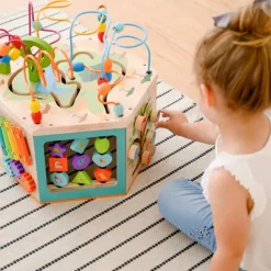 Kids Teamson Kids Preschool Play Lab 7-in-1 Large Activity Station, Natural