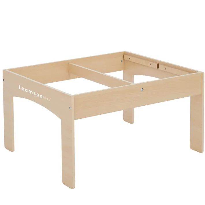 Kids Teamson Kids Preschool Play Lab Toys Table with 85-pc Train and Town Set, Natural