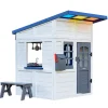 Kids Teamson Kids Rainbow Shade Wooden Playhouse with Kitchen and Bench, White