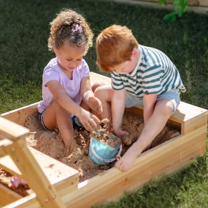 Kids Teamson Kids Sorrento Outdoor 2-in-1 Wooden Picnic Table + Sandbox