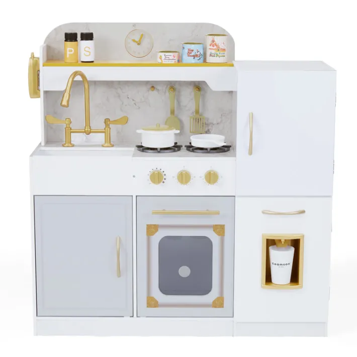 Kids Teamson Kids Versailles Play Kitchen with Refrigerator and Cookware Accessories, White