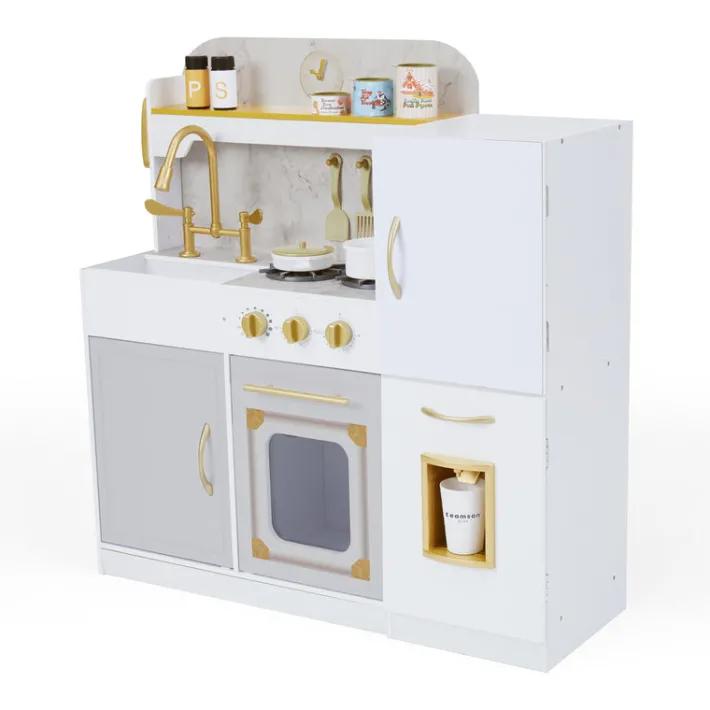 Kids Teamson Kids Versailles Play Kitchen with Refrigerator and Cookware Accessories, White