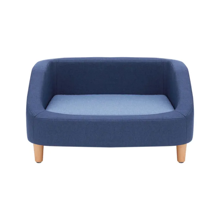 Teamson Pets 15.51" Bennett Elevated Linen Sofa Pet Daybed for Small and Medium Dogs, Navy- FINAL SALE