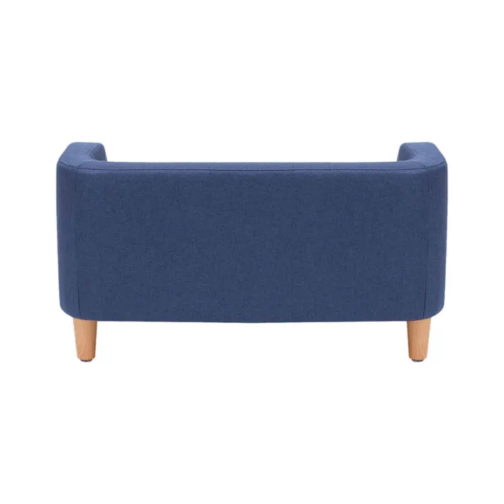 Teamson Pets 15.51" Bennett Elevated Linen Sofa Pet Daybed for Small and Medium Dogs, Navy- FINAL SALE