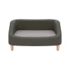 Teamson Pets 15.51" Bennett Linen Sofa Dog Bed for Small and Medium Dogs, Gray- FINAL SALE