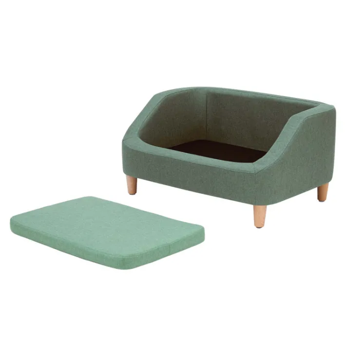 Teamson Pets 15.51" Bennett Linen Sofa Dog Bed for Small and Medium Dogs, Sea Green- FINAL SALE